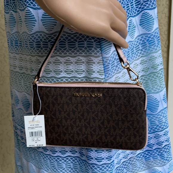 Michael Kors Jet Set Travel Large Top Zip Signature Wristlet Clutch - Picture 14 of 16